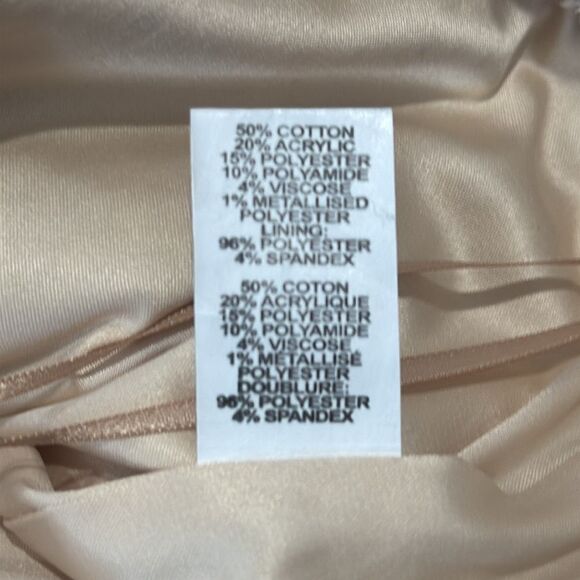 NWT Ramy Brooks Edie Tweed High Waisted Short Size 10 Tan Metallic - Picture 11 of 12